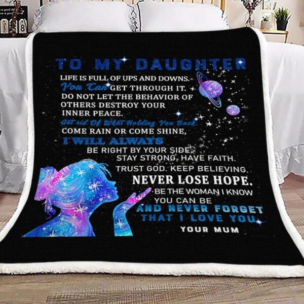 To My Daughter Fleece Blanket Sherpa Blanket