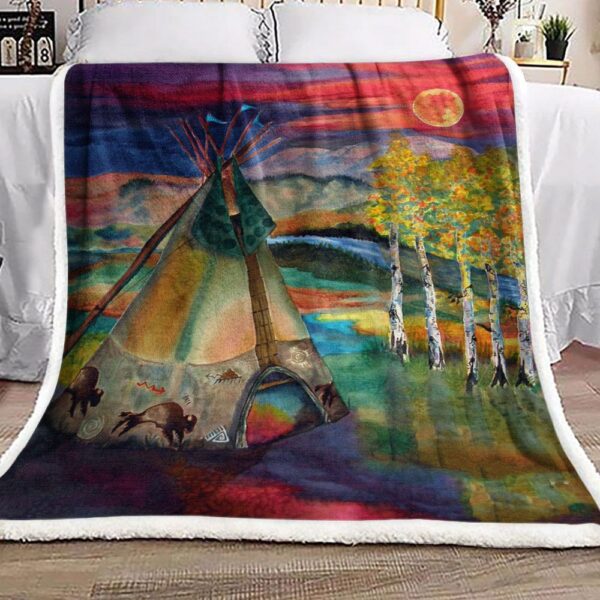 Native American Fleece Blanket Sherpa Blanket