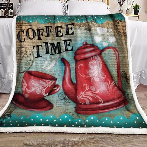 Coffee Time Fleece Blanket Sherpa Blanket