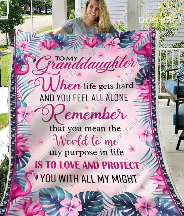 Granddaughter Love Protect You Fleece Blanket Sherpa Blanket