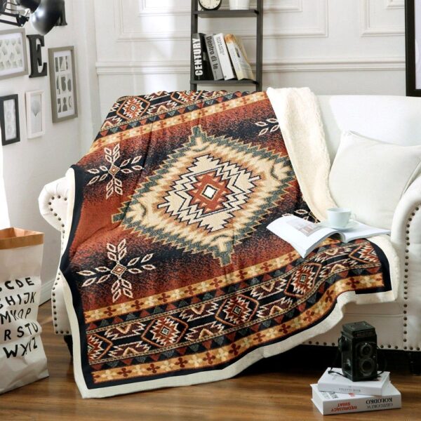 Native American Fleece Blanket Sherpa Blanket