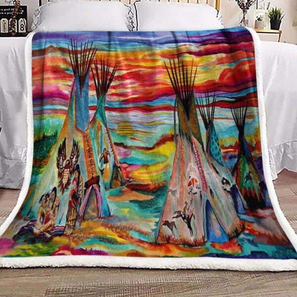 Native American Fleece Blanket Sherpa Blanket