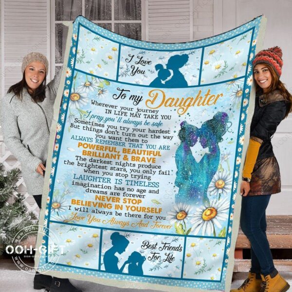 To My Daughter Fleece Blanket Sherpa Blanket