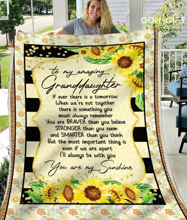 Granddaughter You Are My Sunshine Fleece Blanket Sherpa Blanket