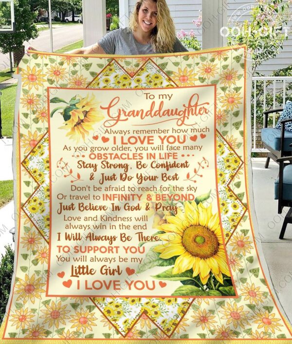 Granddaughter Believe In God Fleece Blanket Sherpa Blanket