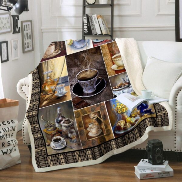 Coffee Fleece Blanket Sherpa Blanket