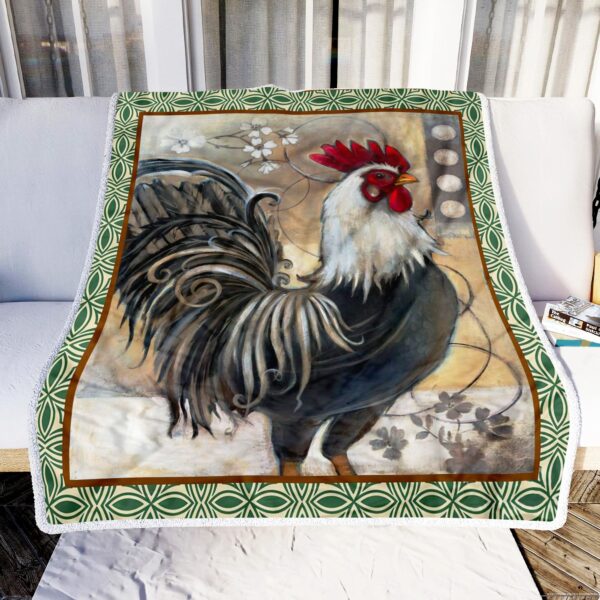 Rooster Vintage Fleece Blanket Sherpa Blanket