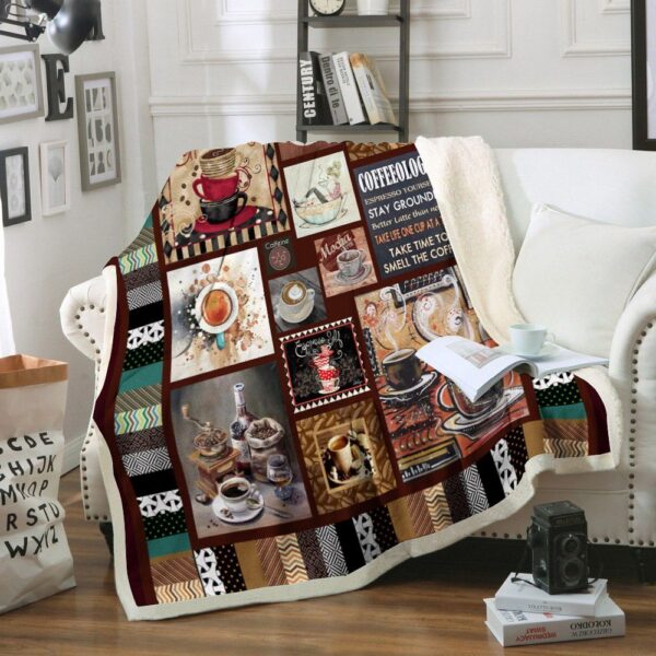 Coffee Fleece Blanket Sherpa Blanket