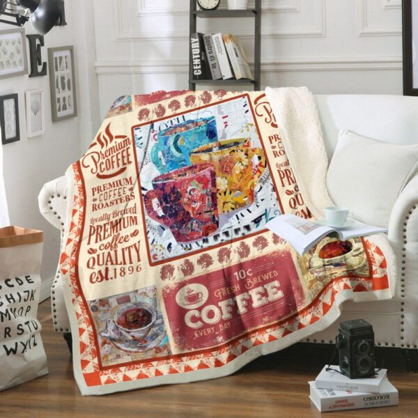 Coffee Fleece Blanket Sherpa Blanket