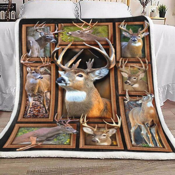 Deer Fleece Blanket Sherpa Blanket