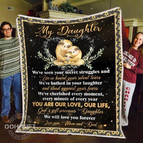 Daughter Our Love Our Life Fleece Blanket Sherpa Blanket