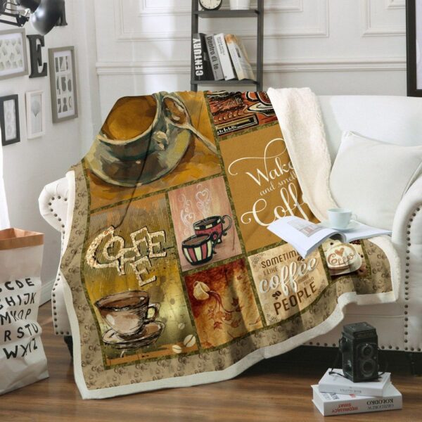 Coffee Fleece Blanket Sherpa Blanket