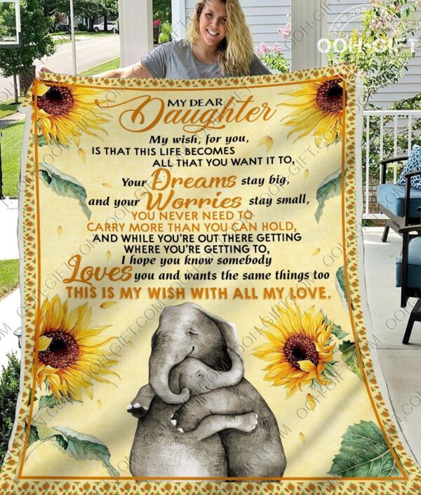 To My Dear Daughter Beautiful Throw Fleece Blanket Sherpa Blanket