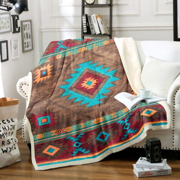 Native American Fleece Blanket Sherpa Blanket
