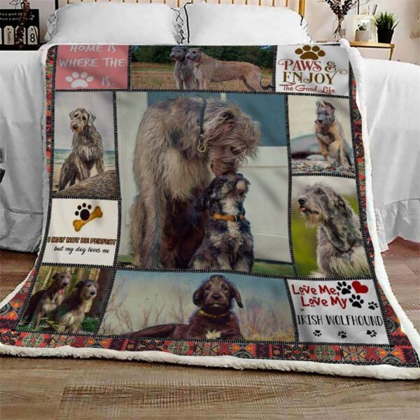 Irish Wolfhound Enjoy Fleece Blanket Sherpa Blanket