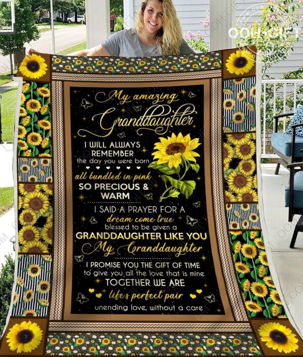 Granddaughter Unending Love Fleece Blanket Sherpa Blanket