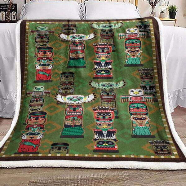 Owl Native American Fleece Blanket Sherpa Blanket