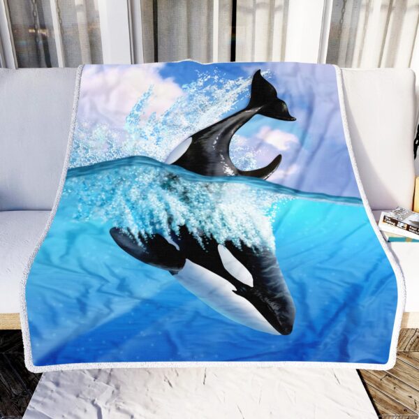 Killer Whale Fleece Blanket Sherpa Blanket