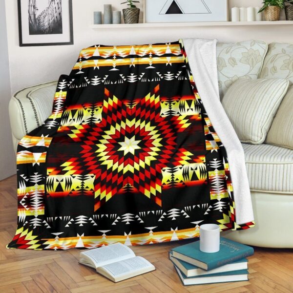 Fire Colors Native American Fleece Blanket Sherpa Blanket