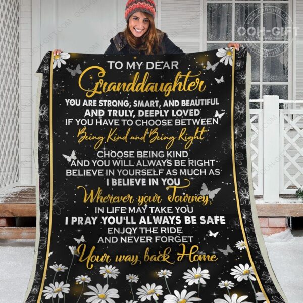 Granddaughter You Are Beautiful Fleece Blanket Sherpa Blanket
