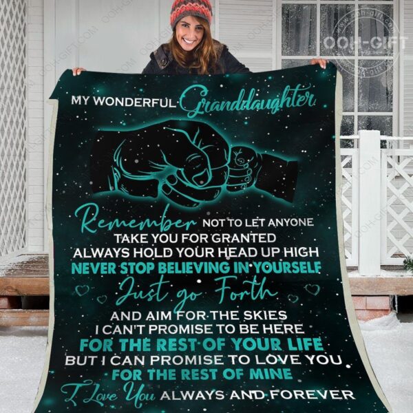 My Wonderful Granddaughter Fleece Blanket Sherpa Blanket