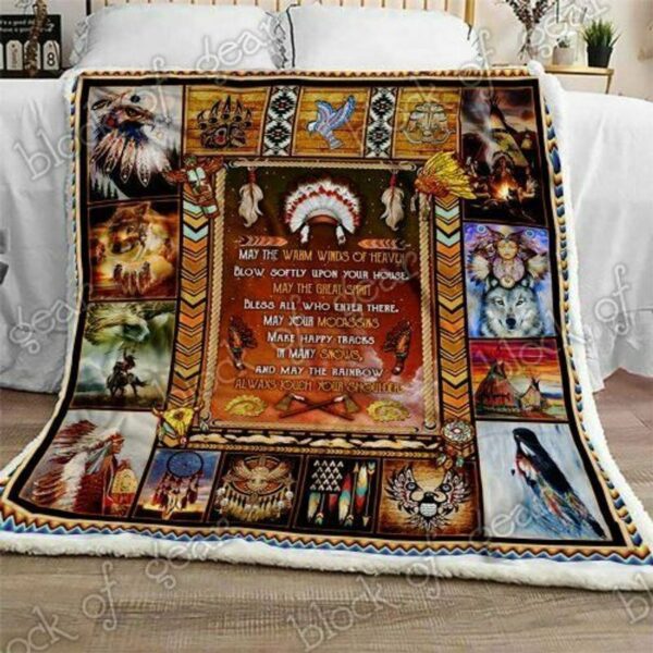 Native American Fleece Blanket Sherpa Blanket