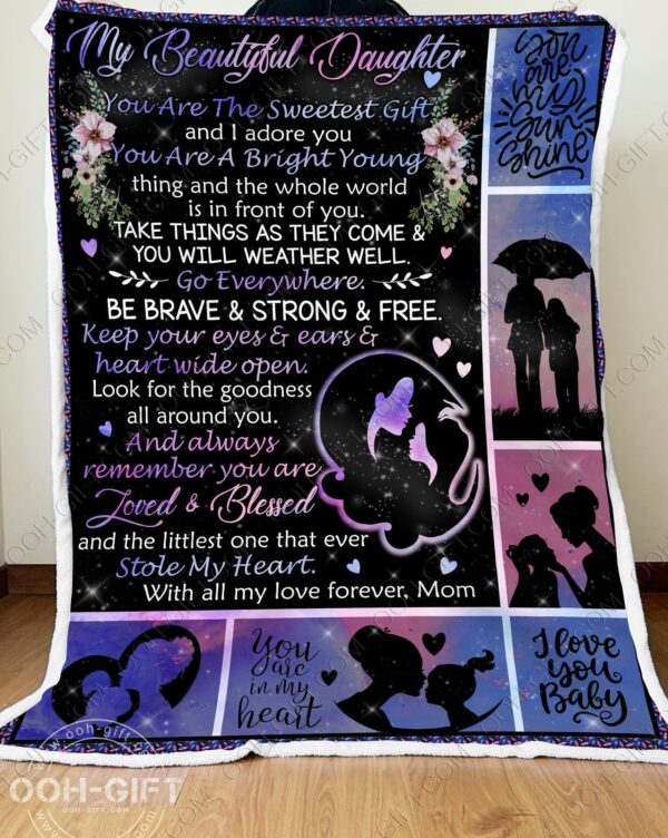 Daughter My Love Forever Fleece Blanket Sherpa Blanket