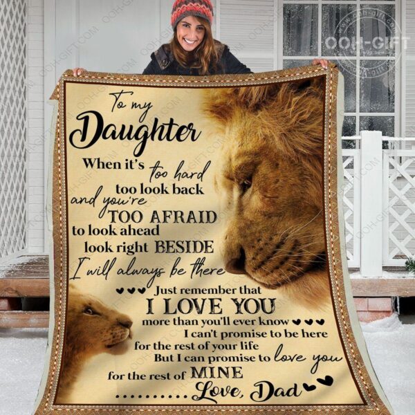 Daughter I Love You Fleece Blanket Sherpa Blanket