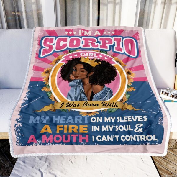 I Am A Scorpio Girl Fleece Blanket Sherpa Blanket