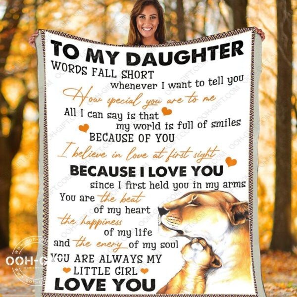Daughter The Happiness Of My Life Fleece Blanket Sherpa Blanket