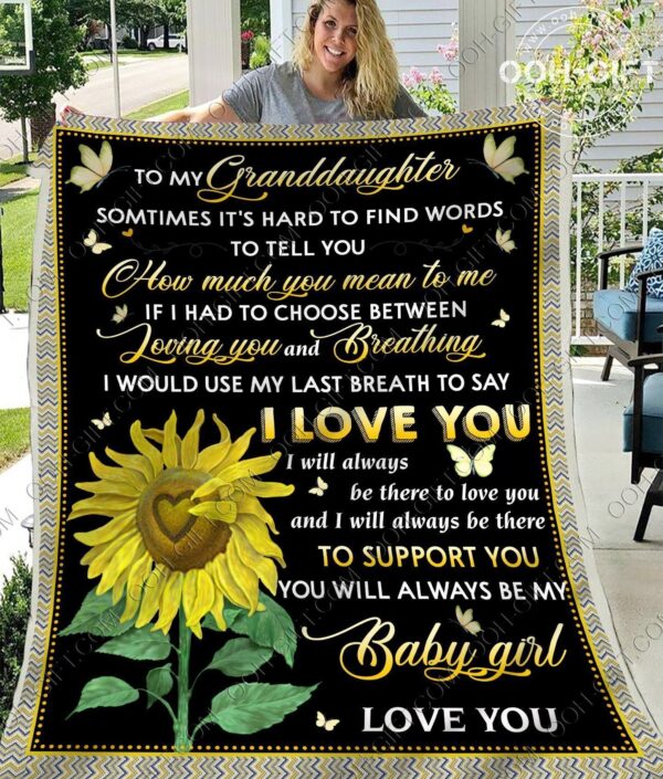 Granddaughter Always Be My Baby Girl Fleece Blanket Sherpa Blanket