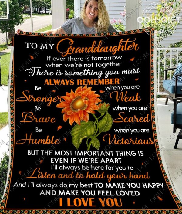 Granddaughter Always Remember Fleece Blanket Sherpa Blanket