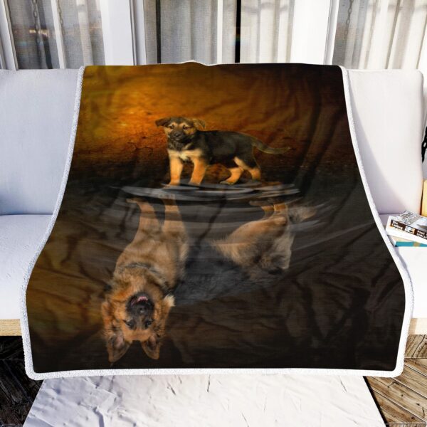 German Shepherd Water Fleece Blanket Sherpa Blanket
