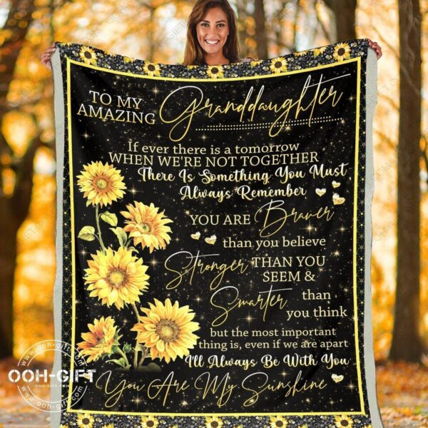 Granddaughter Always Be With You Fleece Blanket Sherpa Blanket