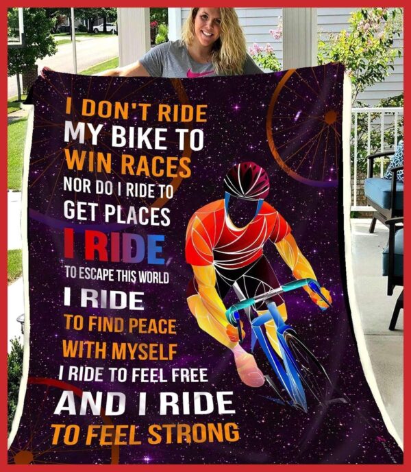 Cycling I Ride Fleece Blanket Sherpa Blanket