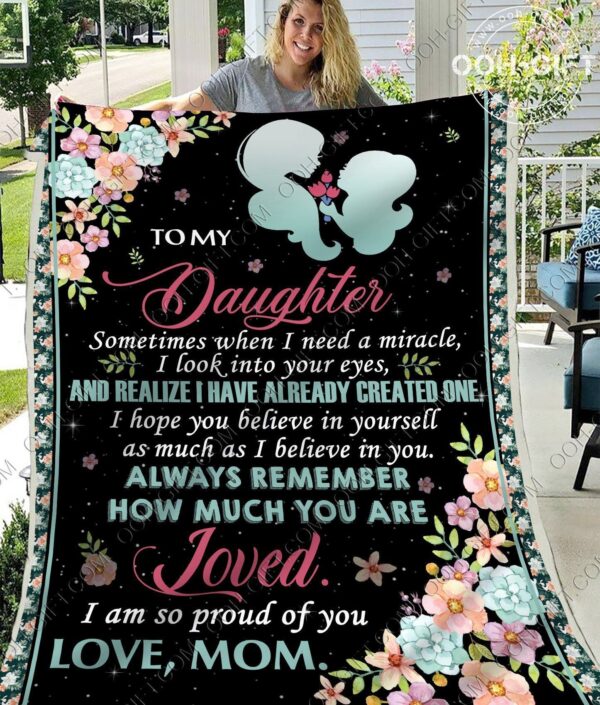Daughter You Are Loved Fleece Blanket Sherpa Blanket