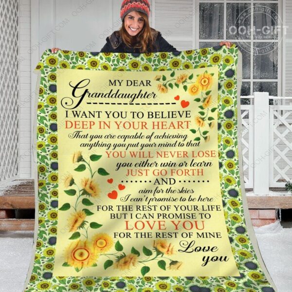 Granddaughter You Will Never Lose Fleece Blanket Sherpa Blanket