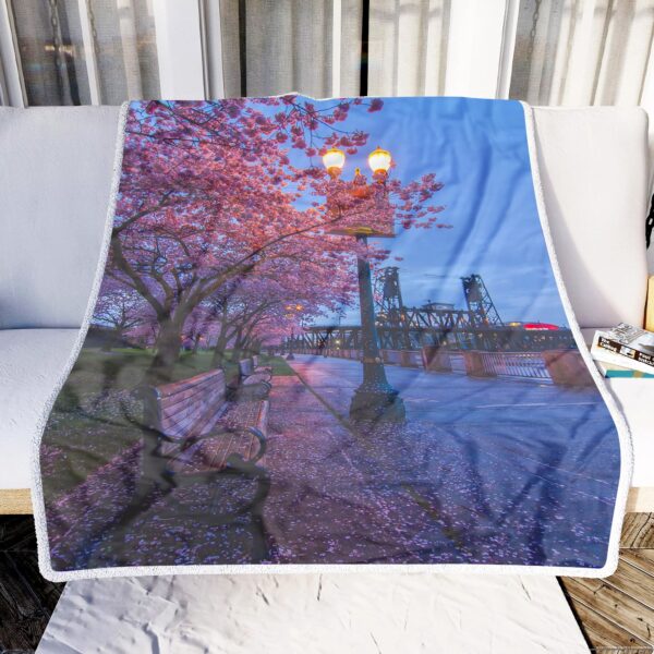 Cherry Blossom Fleece Blanket Sherpa Blanket