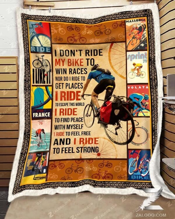 Cycling I Ride To Feel Strong Fleece Blanket Sherpa Blanket