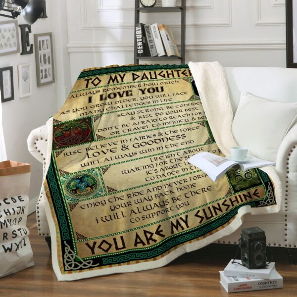 Viking To My Daughter Fleece Blanket Sherpa Blanket