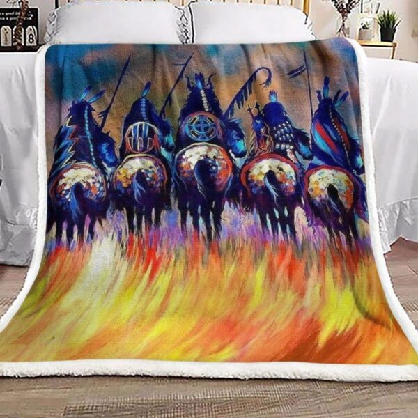 Indian Native American Fleece Blanket Sherpa Blanket