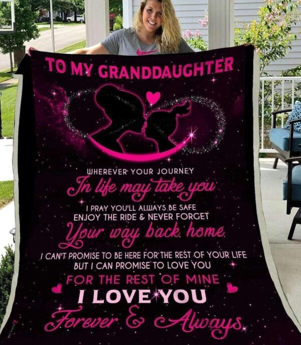 Granddaughter Wherever Your Journey In Life May Take You Fleece Blanket Sherpa Blanket