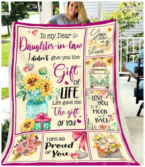 Daughter In Law Life Gave Me The Gift Of You Fleece Blanket Sherpa Blanket