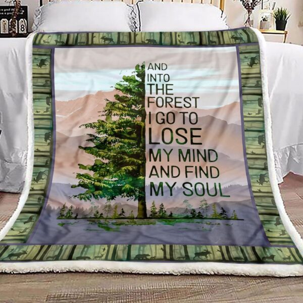 Camping Forest Fleece Blanket Sherpa Blanket