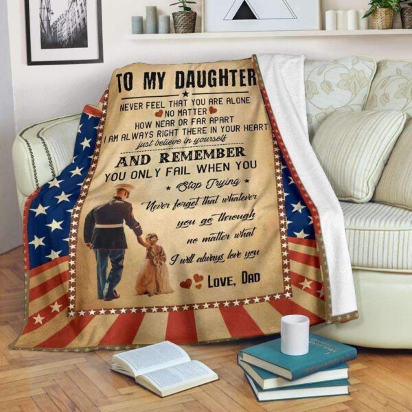 Marine To My Daughter Fleece Blanket Sherpa Blanket