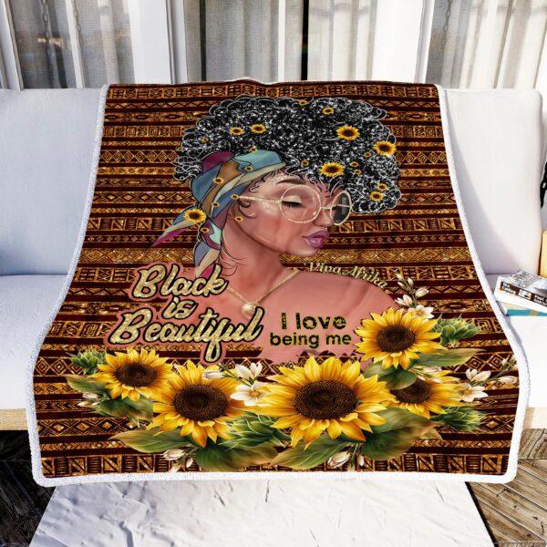 Black Women Is Beautiful Fleece Blanket Sherpa Blanket