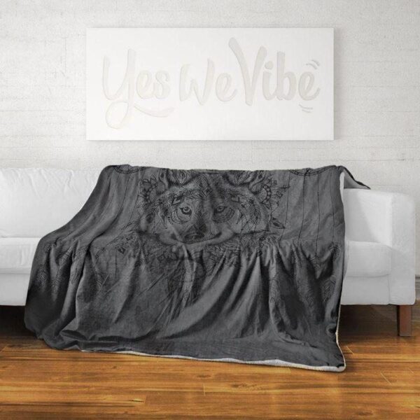 Bohemian Wolf Fleece Blanket Sherpa Blanket