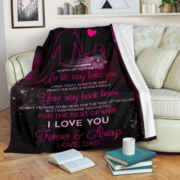 To My Daughter From Dad Fleece Blanket Sherpa Blanket