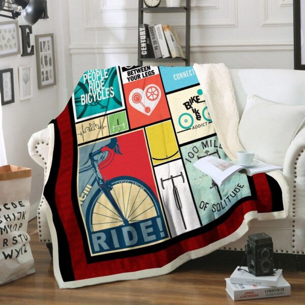 Cycling Fleece Blanket Sherpa Blanket