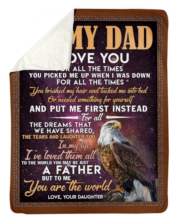 Eagle Daughter To Dad Fleece Blanket Sherpa Blanket